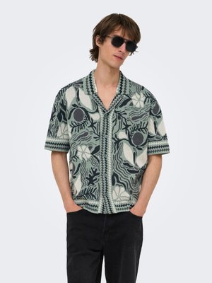 Only & Sons, KNITTED SHIRT ONSDUKE KNITTED CARDIGAN - Skjorter - iceberg green