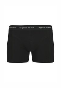 Zwarte boxershorts met een aansluitend ontwerp. Voorzien van een zachte tailleband met de tekst "Originals studio" en contrasterende groene stikselaccenten.