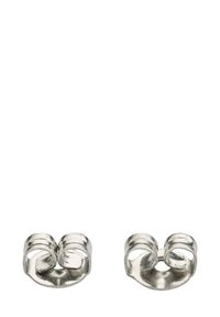 Metallörhängen, silverfärgade, böjd design med strukturerad yta, med två spiralaccent på varje del.