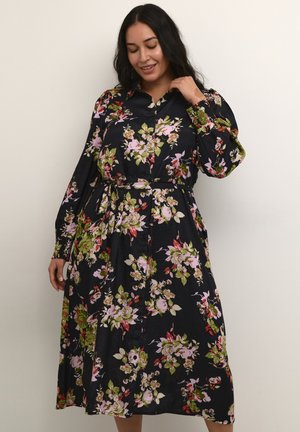 Kaffe Curve NATALIA  - Skjortklänning - black stencil flower print