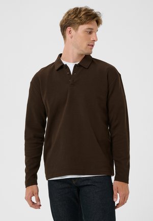 Kaffe, KECOLE WAFFLE RELAXED LS POLOSHIRT - Polo - coffee bean