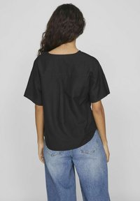 VILA VIPRISILLA V-NECK - Palaidinė - black beauty