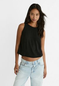 Stradivarius - FLOWING RACERBACK - Blouse - black Thumbnail Image 1