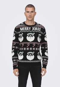 Only & Sons - ONSXMAS SANTA UNISEX - Džemper - black Väikepilt 1