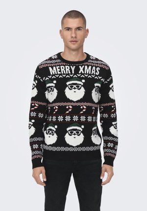 ONSXMAS SANTA UNISEX - Strickpullover - black