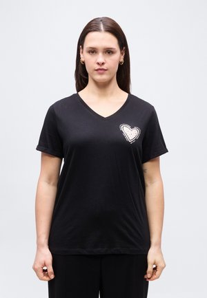 CARBEA LIFE V NECK TEE - T-shirts print - black