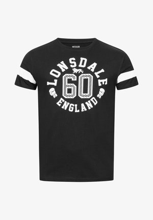 Lonsdale NORMALE PASSFORM ASKERSWELL - T-shirt con stampa - black/white