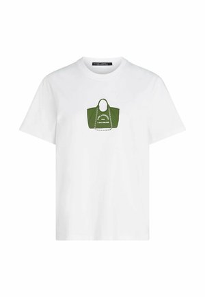 KARL LAGERFELD, KARL LAGERFELD T-SHIRT BAG MOTIF SLIM-FIT - T-shirt imprimé - white