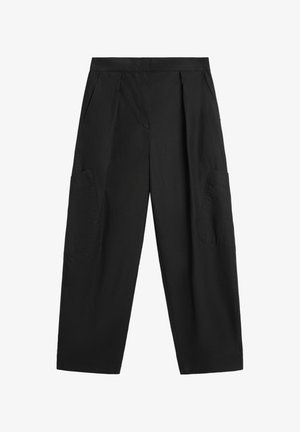 Massimo Dutti, BARREL FIT CARGO PANTS - Broek - black