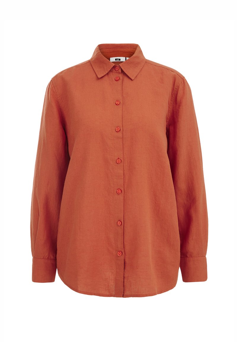 WE Fashion Overhemdblouse gemêleerd bruin WE Fashion Overhemdblouse gemêleerd bruin