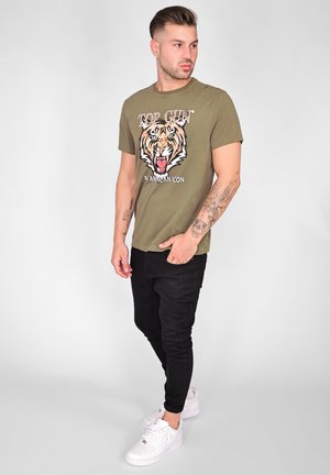 TOP GUN TIGER TG20213017 - T-Shirt print - oliv