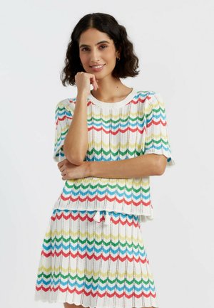 CHEVRON STITCH TEXTURE  - T-shirt imprimé - cream multi
