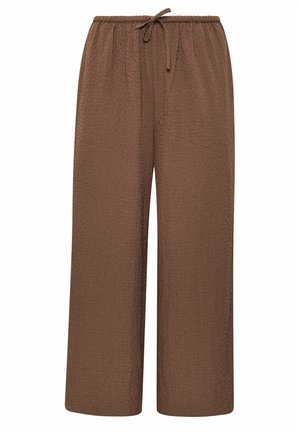 Yours Clothing, PLUS SIZE WIDE LEG TROUSERS - Pantalon classique - brown