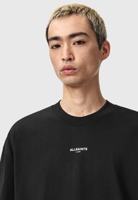 AllSaints MIKRO CREW - T-shirts basic - washed black