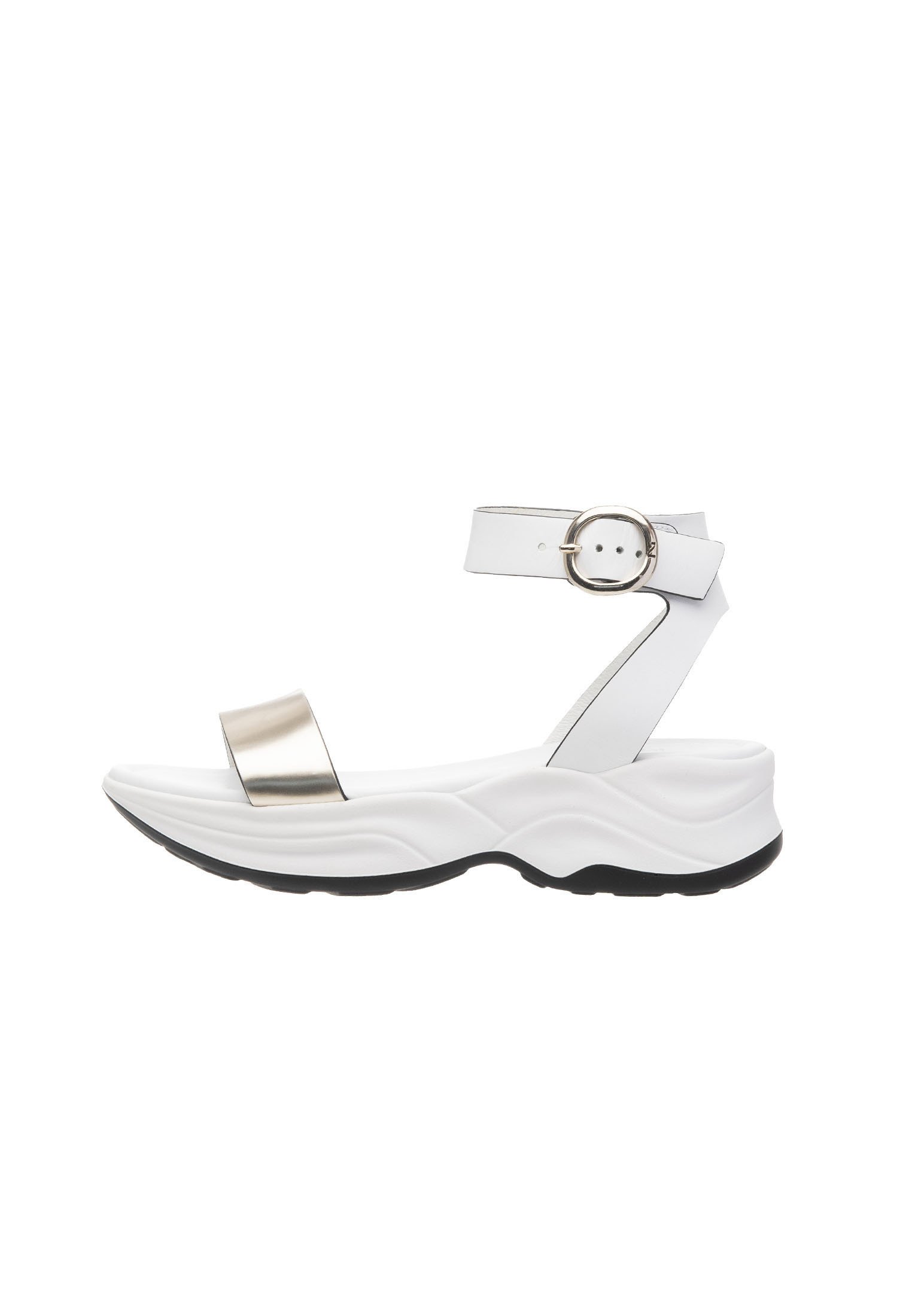 Art. E218451DE 415 - Sandali Donna in Pelle - Platino - NeroGiardini