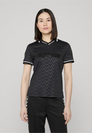 SLIM FIT  - Polo - black aop