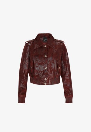 faina, Leather jacket - burgundy