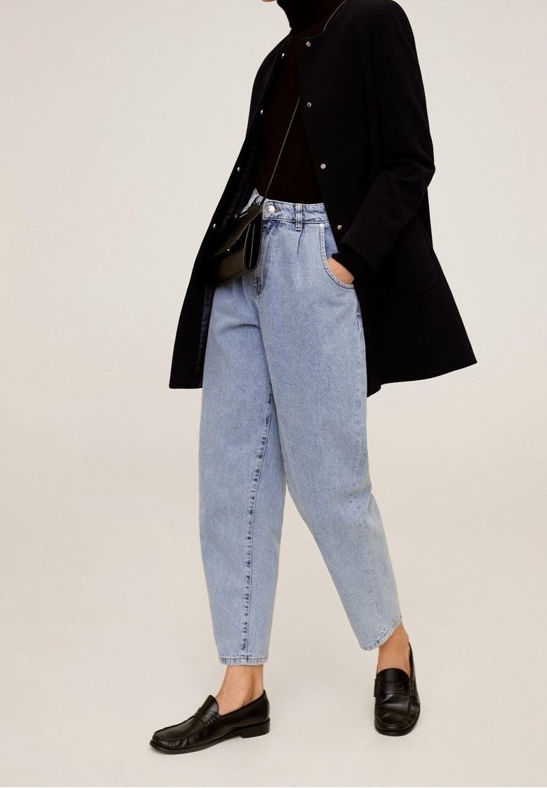 Mango Halflange jas - black