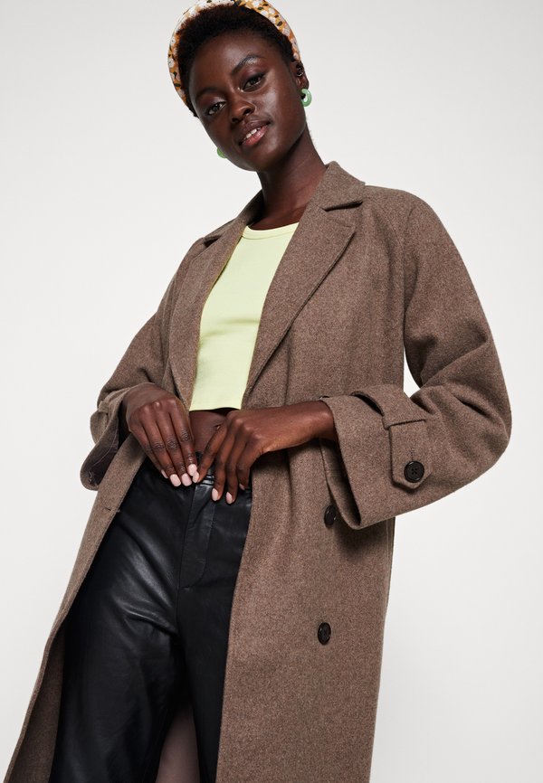 OBJKEILY - Classic coat - fossil melange2