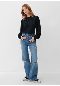 QS LANGARM MIT STEHKRAGEN - Blouse - schwarz