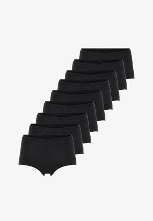 Sorte bomulds hipster undertøj med en glat overflade og elastisk talje. Sæt bestående af ti stykker med sømløst design.