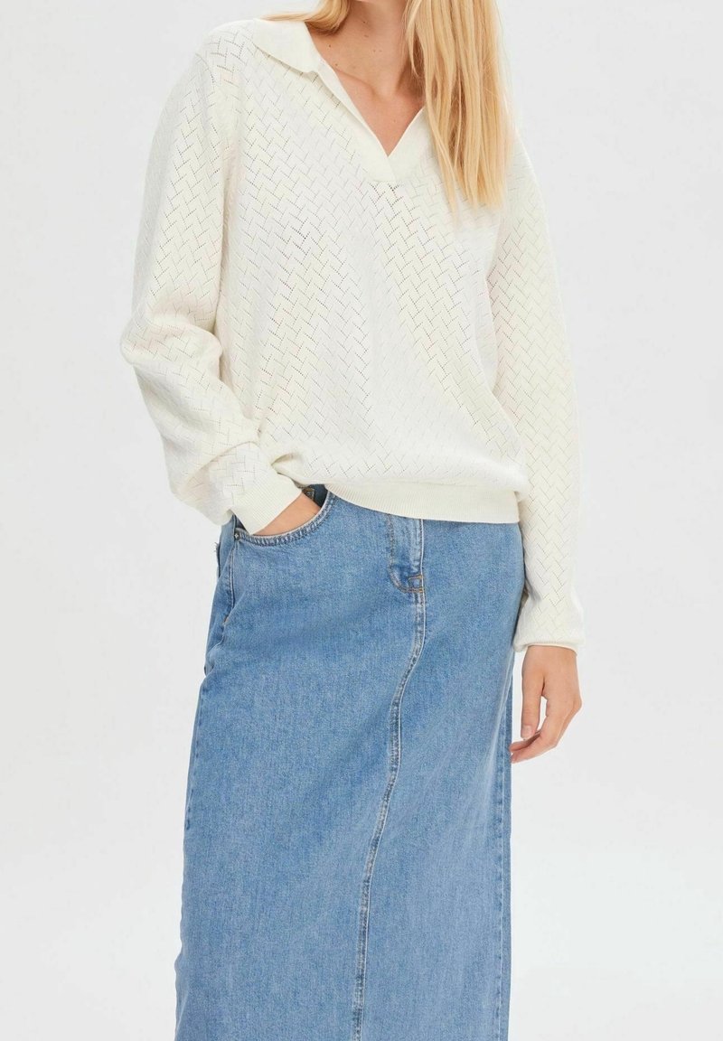 Selected Femme Stickad tröja - off-white