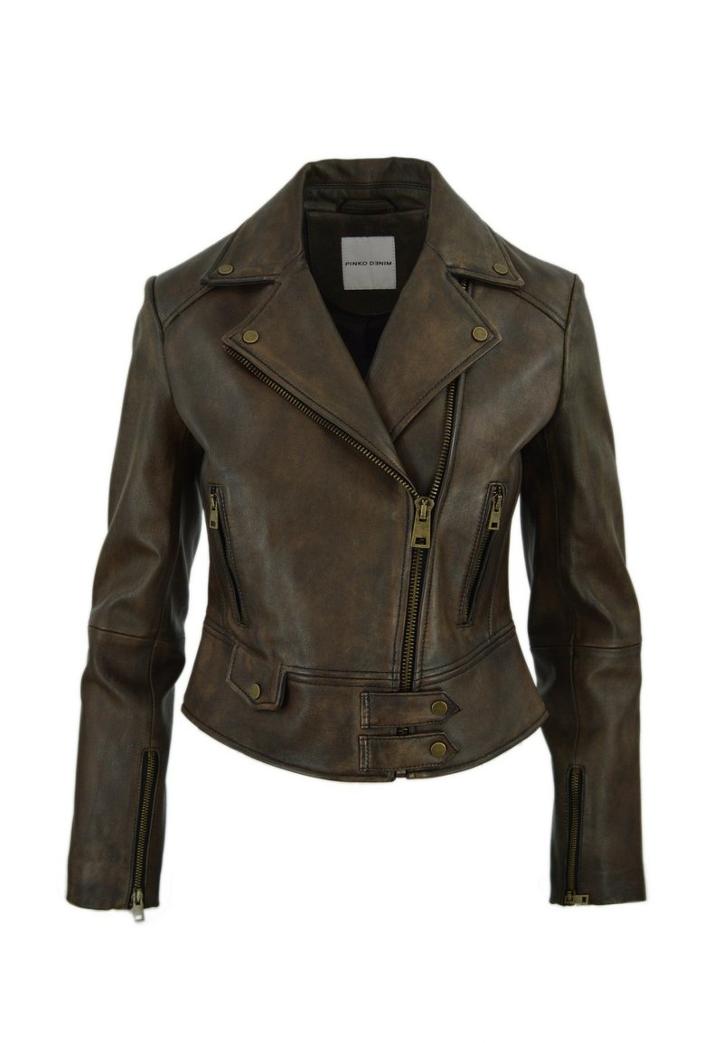 pinko Leren jas bruin pinko Leren jas bruin