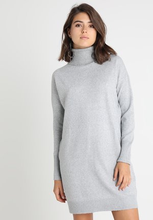 VMBRILLIANT ROLLNECK DRESS - Jumper dress - light grey melange