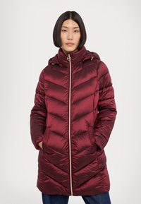 MICHAEL Michael Kors HOODED LONGLINE CHEVRON - Wintermantel - dark red
