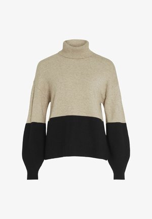 VILA VIRIL BLOCKING ROLL - Neule - natural melange