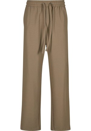 Beige, lette joggerbukser med elastisk talje og justerbar snor. Har en løs pasform og lige bendesign.