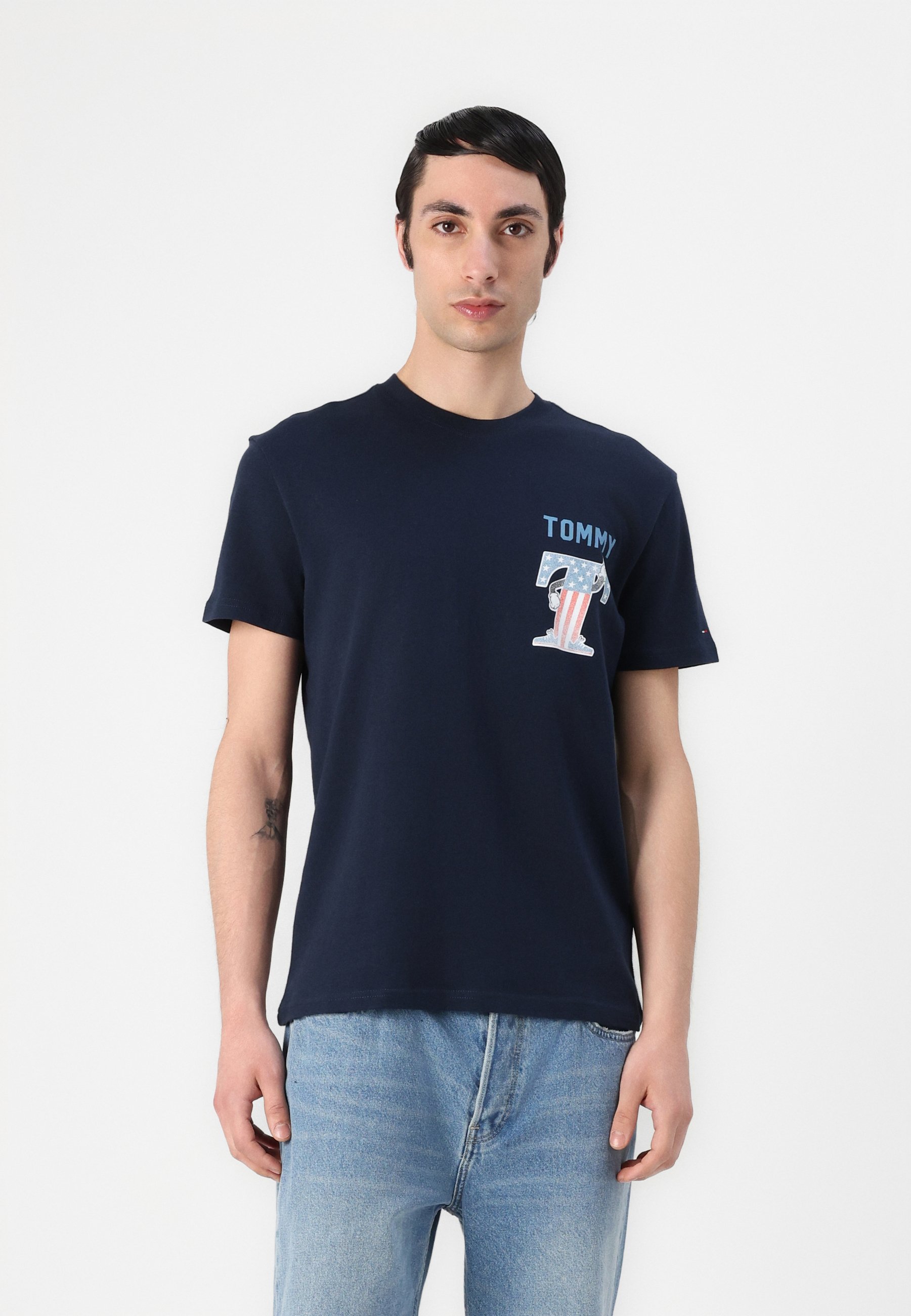 売れ筋商品|||トミー ヒルフィガー Tシャツ レディース トップス SCRIPT TEE - Print T-shirt - dark night navy Regular Script Crew Neck T-Shirt | T-Shirts | Tommy Hilfiger