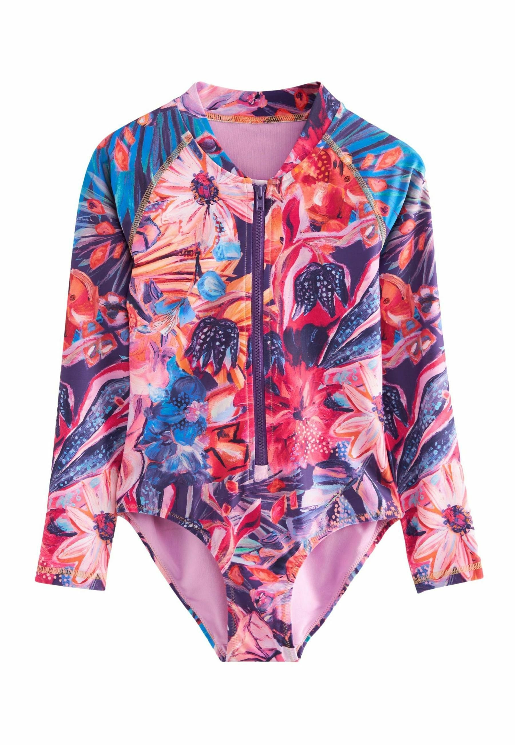 Costume Intero Donna Magicsuit Giselle Viola Floreale - Taglia 12 - Collo Alto