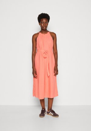 HIGH NECK TIE BACK MIDI DRESS - Vapaa-ajan mekko - pink reef