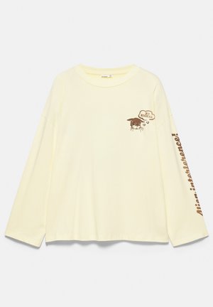 PULL&BEAR, CAT GRAPHIC OVERSIZE T-SHIRT-T-SHIRT - T-shirt à manches longues - beige
