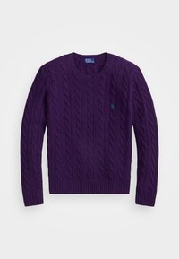 CABLE WOOL CASHMERE CREWNECK JUMPER - Stickad tröja - midnight purple