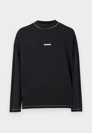 BOX LOGO LONG SLEEVE TEE OVERSIZE FIT UNISEX - Long sleeved top - black