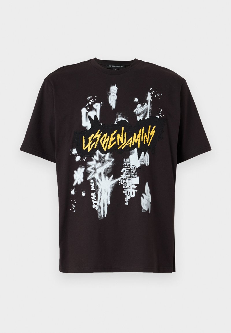 Les Benjamins T-shirt print zwart