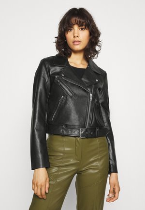 ONLVERA BIKER - Faux leather jacket - black