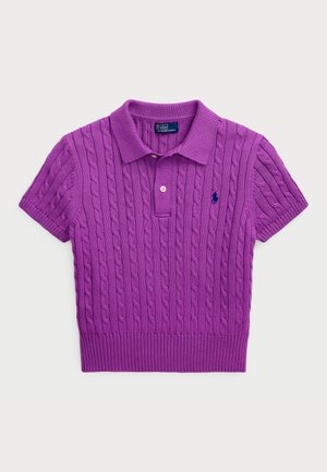 Polo Ralph Lauren CABLE KNIT COTTON CROPPED POLO SHIRT - Polo shirt - fig purple