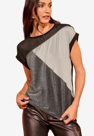 ROLL SLEEVE  - Blúzka - silver and grey