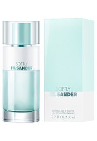 Glas parfymeflaske med en mintgrønn væske, sølvfarget detaljer og et klart lokk; ved siden av en mintgrønn eske med produktnavn og detaljer.