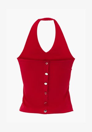 OXXO, OXXO HALTER NECK BUTTON DETAILED BLOUSE - Top - racing red