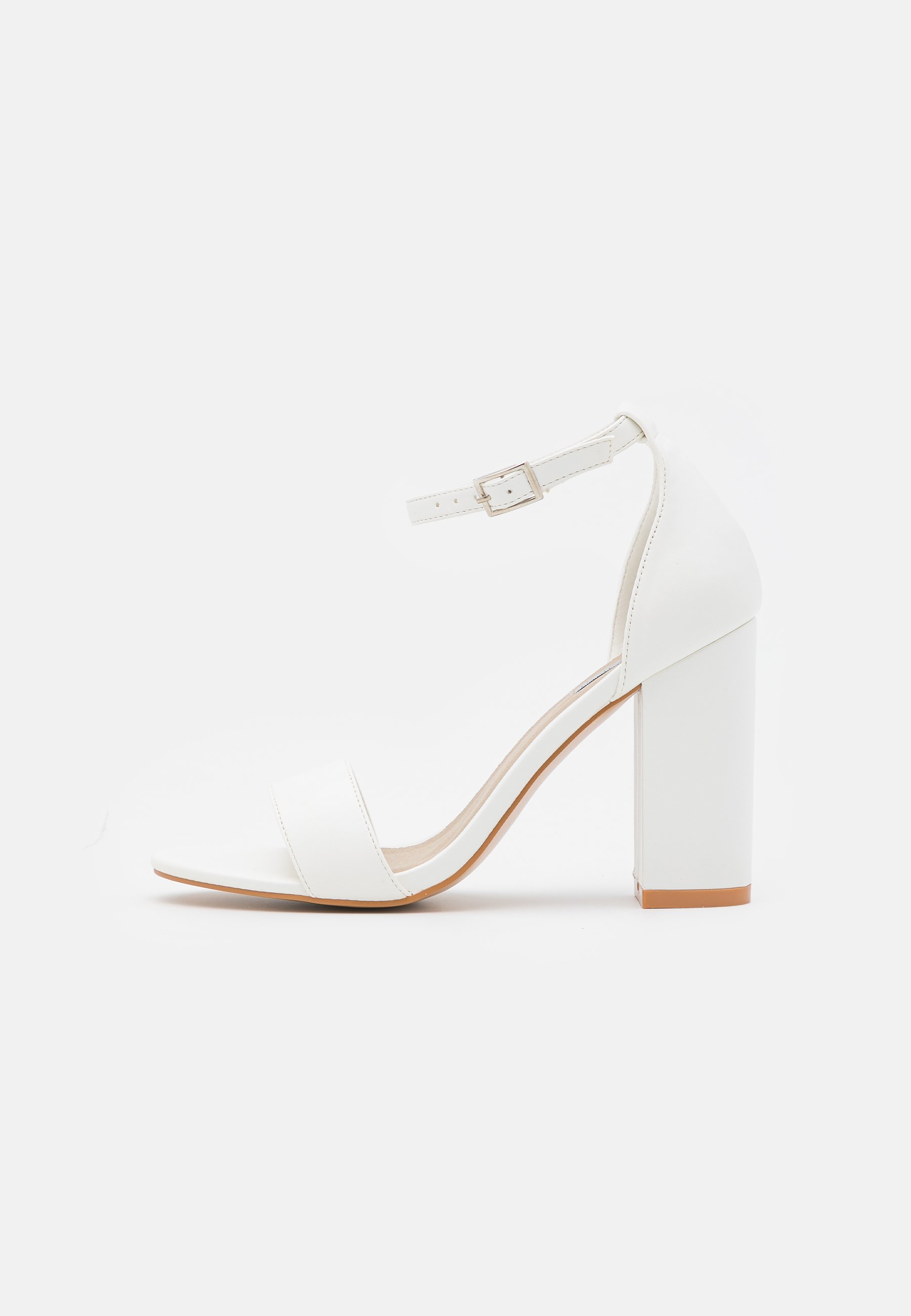 White ankle strap sandals