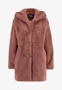 Urban Classics LADIES HOODED TEDDY COAT Winter coat darkrose