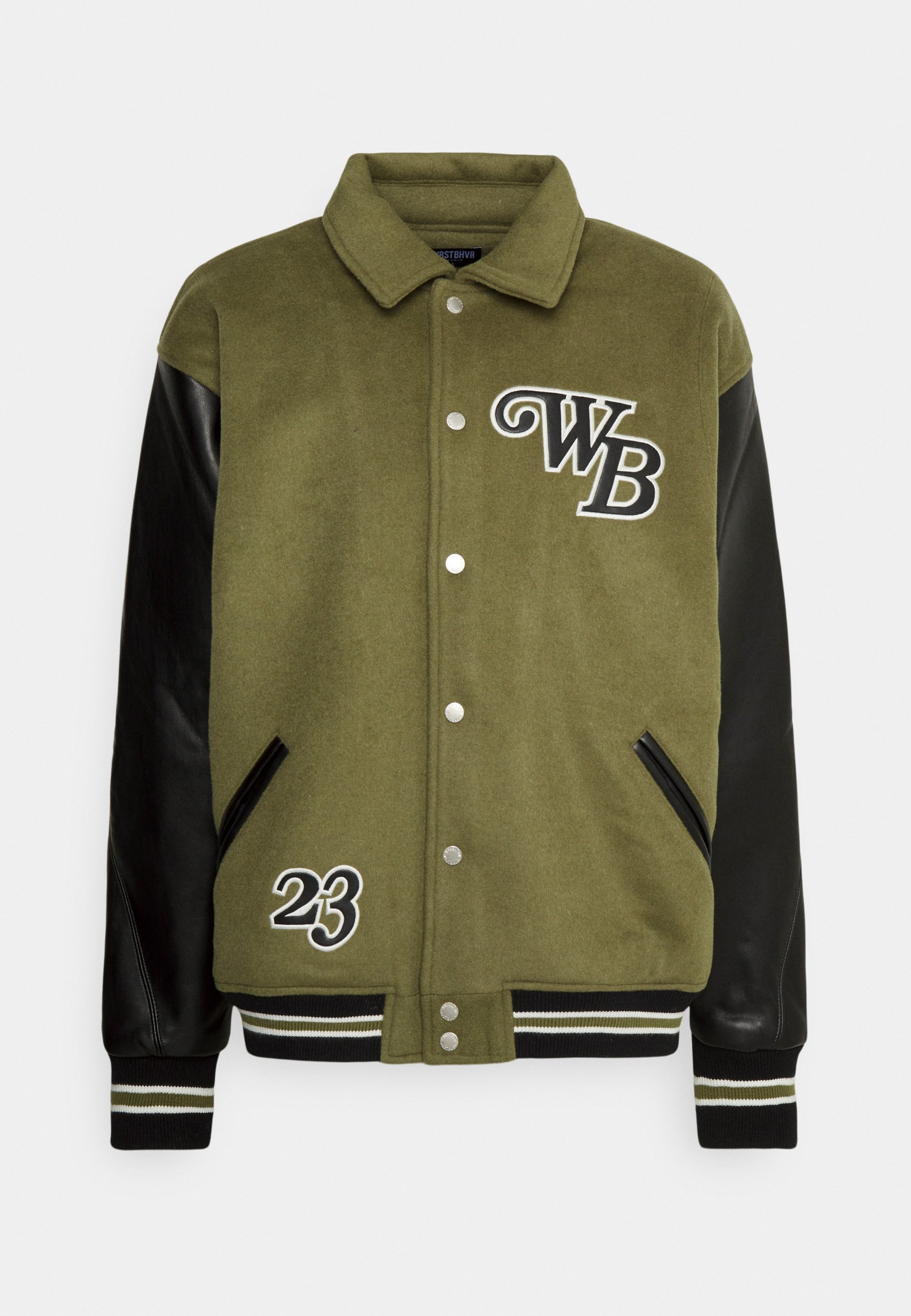 Wrstbhvr Varsity Jacket Unisex Bomber Jacket olivine, Size: Medium, Olive