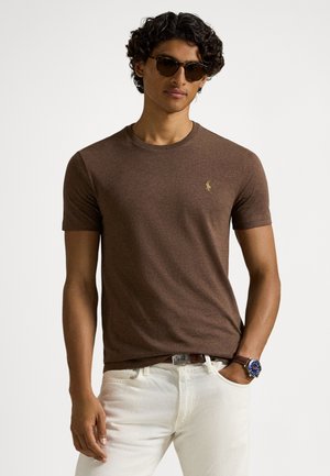 CUSTOM SLIM FIT JERSEY CREWNECK T-SHIRT - Základné tričko - nutmeg brown heather