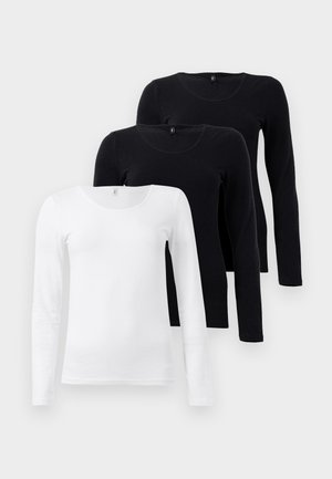 ONLLIVE LOVE LIFE 2 PACK - Ilgarankovis viršutinės dalies drabužis - black/white