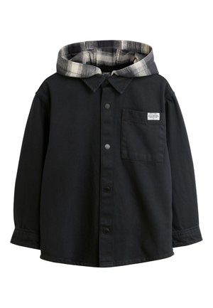 REGULAR FIT - TWILL COLLAR HOODED OVERSHIRT  - Let jakke / Sommerjakker - black