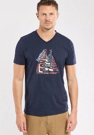 T-shirt imprimé - voiles et mots marine deep
